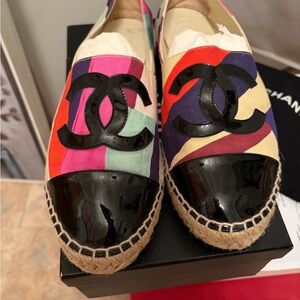 Chanel Multicolor Espadrille Flats 39